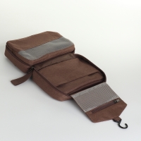 Косметичка-несессер на молниях, цвет коричневый Косметичка-несессер на молниях, цвет коричневый