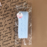 Кружево капроновое, 35 мм &times; 10 &plusmn; 1 м, цвет голубой