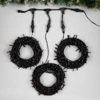 Гирлянда «Клип-лайт» 3 нити по 20 м, IP44, УМС, тёмная нить, 399 LED, свечение фиолетовое, 8 режимов, 24 В Гирлянда «Клип-лайт» 3 нити по 20 м, IP44, УМС, тёмная нить, 399 LED, свечение фиолетовое, 8 режимов, 24 В