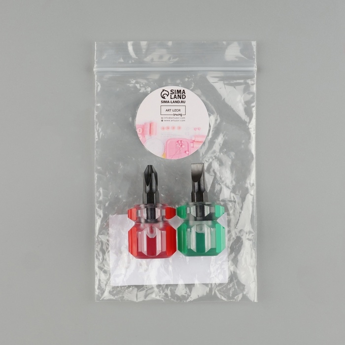 Набор отвёрток для швейной машины, 2 шт, цвет красный/зелёный