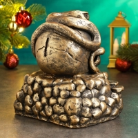 Новый год. Символ 2025. Копилка "Змея в черепе" 15х15х18см, бронза Новый год. Символ 2025. Копилка "Змея в черепе" 15х15х18см, бронза