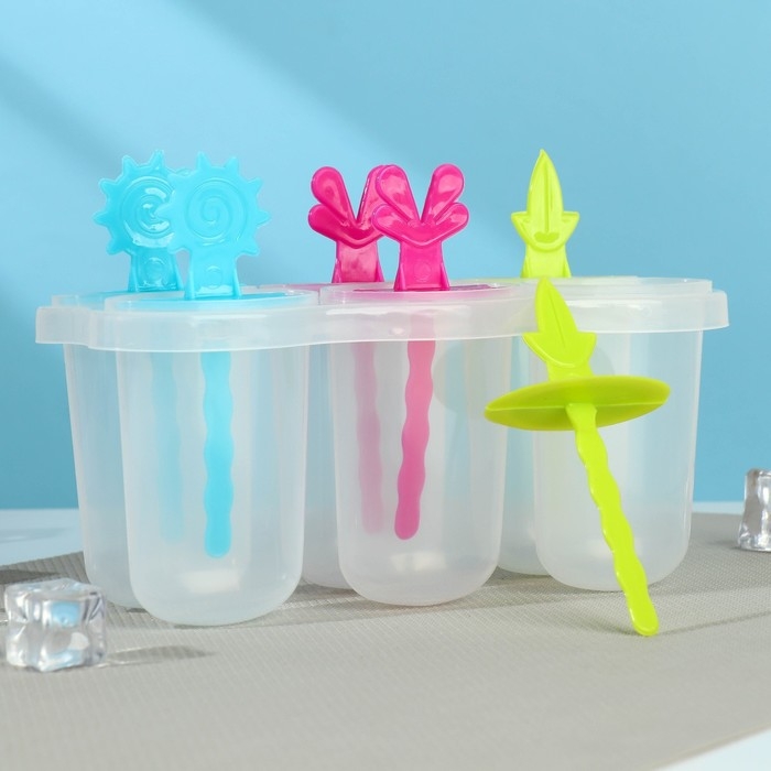 Форма для мороженого &laquo;Сказка&raquo;, 6 ячеек, цвет прозрачный