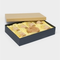 Сервиз чайный из стекла &laquo;Мадера&raquo;, 12 предметов: 6 кружек 100 мл, 6 бамбуковых подставок d=11 см