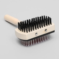 Двусторонняя щётка-расческа с деревянной ручкой, 10 Х 17 см Двусторонняя щётка-расческа с деревянной ручкой, 10 Х 17 см