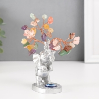 Сувенир бонсай "Серебристый слон с денежным деревом" цветные 36 камней 6,2х4,5х13,5 см Сувенир бонсай "Серебристый слон с денежным деревом" цветные 36 камней 6,2х4,5х13,5 см