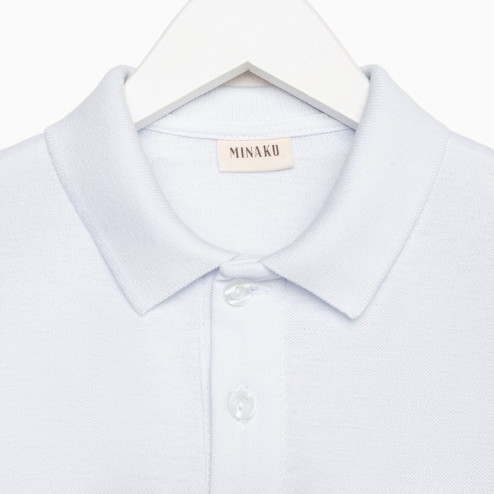 Футболка детская поло MINAKU: Basic line цвет белый, рост 104