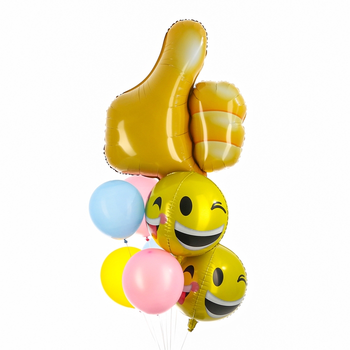 Набор шаров &laquo;Смайл&raquo;, латекс, фольга, 9 шт.