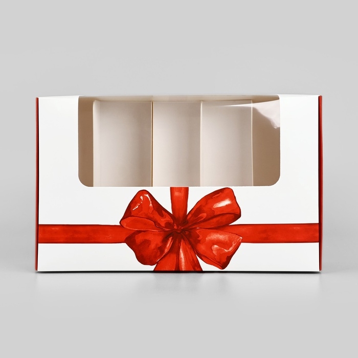 Коробка для эклеров с вкладышами «Бант», 25 х 15 х 7 см Коробка для эклеров с вкладышами «Бант», 25 х 15 х 7 см