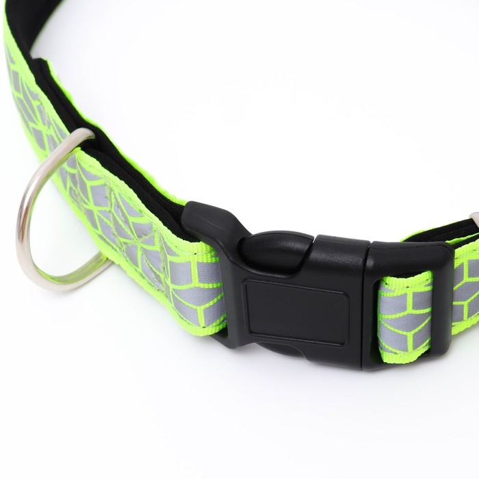 Ошейник со светоотражающим орнаментом, 55 х 2,5 см, салатовый Ошейник со светоотражающим орнаментом, 55 х 2,5 см, салатовый