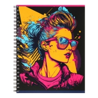 Тетрадь 80 листов в клетку на гребень "Графические плакаты", обложка мелованный картон, матовая ламинация, выборочный лак, МИКС Тетрадь 80 листов в клетку на гребень "Графические плакаты", обложка мелованный картон, матовая ламинация, выборочный лак, МИКС