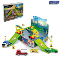 Парковка детская &laquo;Гараж&raquo;, в наборе 1 машинка, наклейки, дорожные знаки