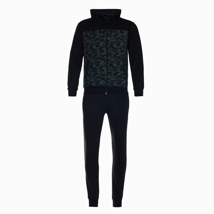 Костюм мужской (толстовка, брюки), цвет черный, размер 54 Костюм мужской (толстовка, брюки), цвет черный, размер 54