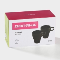 Набор кружек керамических Доляна Coffee break, 2 предмета: 300 мл, цвет чёрный Набор кружек керамических Доляна Coffee break, 2 предмета: 300 мл, цвет чёрный