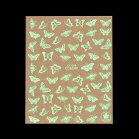 Наклейки для ногтей &laquo;Бабочки&raquo;, флуоресцентные, цвет белый