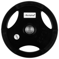 Диск олимпийский ONLYTOP, обрезиненный, с тройным хватом, 20 кг, d=50 мм Диск олимпийский ONLYTOP, обрезиненный, с тройным хватом, 20 кг, d=50 мм