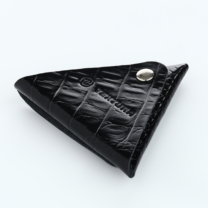 Монетница на кнопке TEXTURA, цвет чёрный