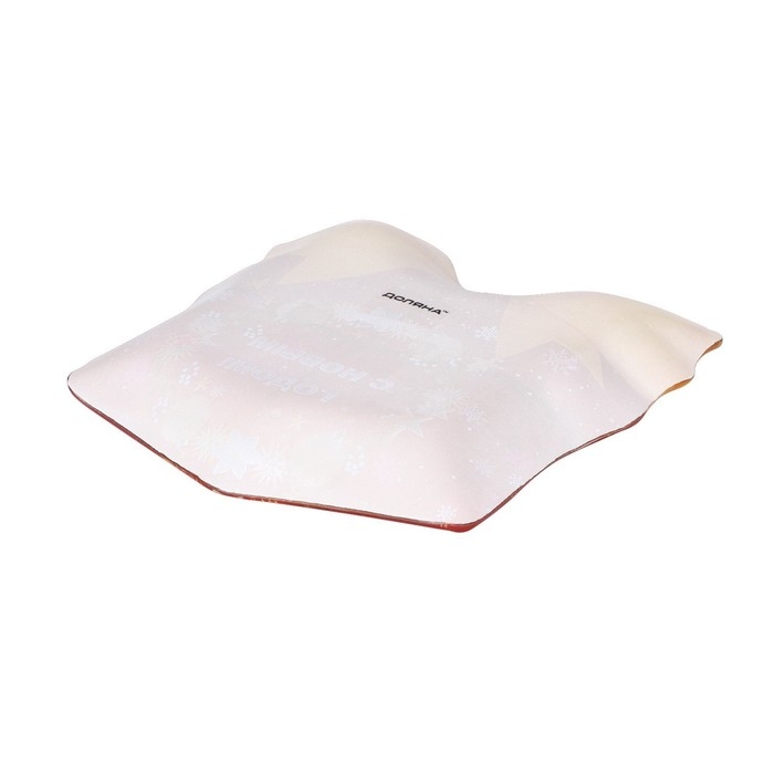 Блюдо стеклянное сервировочное Доляна &laquo;Подарок. С Новым Годом&raquo;, 15,5&times;17,3 см, цвет красный