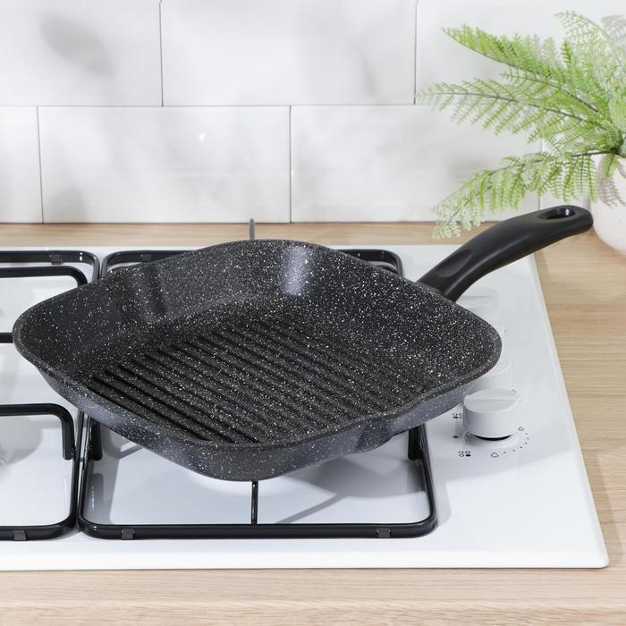 Сковорода-гриль квадратная Доляна, 26×26 см, антипригарное покрытие Сковорода-гриль квадратная Доляна, 26×26 см, антипригарное покрытие