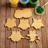 Набор заготовок для творчества &laquo;Совушки&raquo;, 6 шт