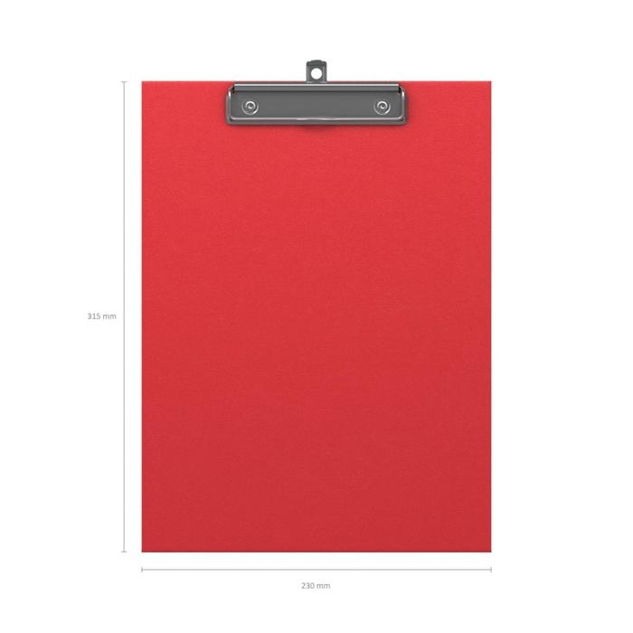 Планшет с зажимом А4, 2 мм, ErichKrause Standard, картон/бумвинил, красный (клипборд)