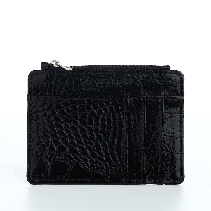 Визитница кожаная, TEXTURA, 8 карт, цвет чёрный