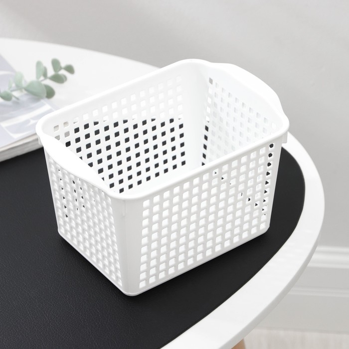 Корзина для хранения &laquo;Лофт&raquo;, 2 л, 20&times;13,5&times;12 см, цвет белый