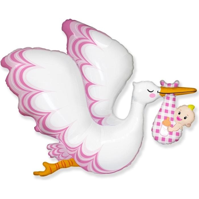 Шар фольгированный 38" &laquo;Аист с девочкой&raquo;