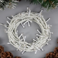 Гирлянда &laquo;Нить&raquo; 10 м, IP20, белая нить, 100 LED, свечение белое, 8 режимов, 220 В