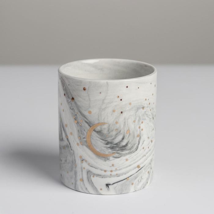 Горшок для цветов с тиснением, &laquo;Луна&raquo;, 8 х 9.5 см