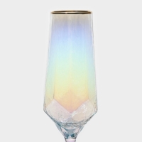 Набор бокалов для шампанского стеклянный Magistro &laquo;Дарио&raquo;, 180 мл, 7&times;27,5 см, 2 шт, цвет перламутровый