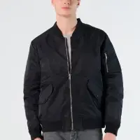 Куртка бомбер унисекс Rebel черная, размер M