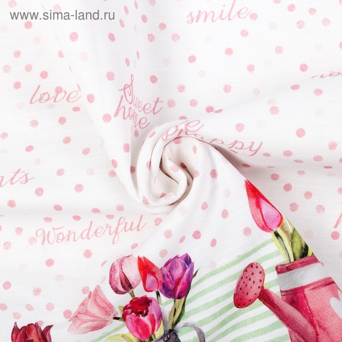 Скатерть "Этель" Тюльпаны 220х147 см, 100% хлопок, репс 210 гр/м2