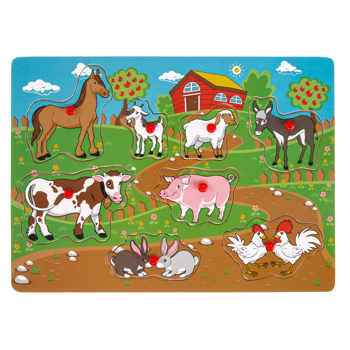 Рамка - вкладыш Рамка - вкладыш "Весёлая ферма", 8 элементов