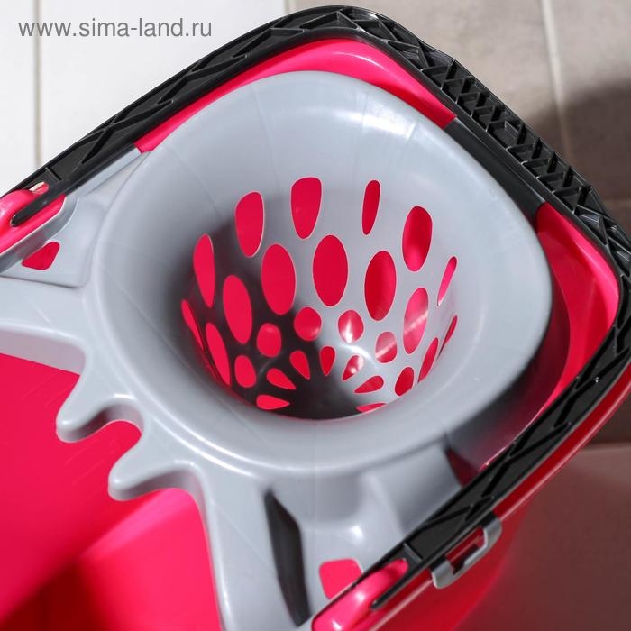 Ведро прямоугольное, 15 л, МОП, со сливом и отжимом, цвет МИКС Ведро прямоугольное, 15 л, МОП, со сливом и отжимом, цвет МИКС