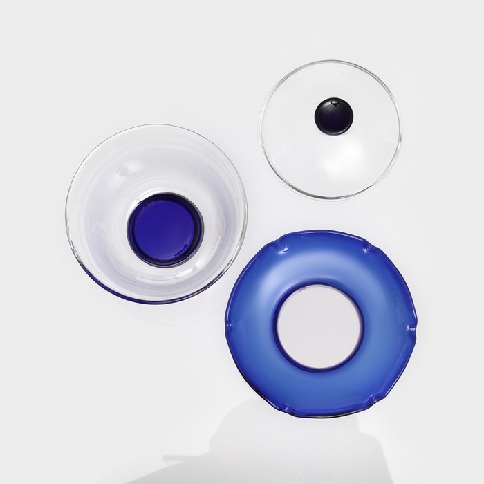 Пиала для чая стеклянная &laquo;Гайвань&raquo;, 250 мл, с подставкой и крышкой