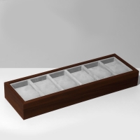 Подставка для часов, браслетов, 6 мест, 33&times;11&times;4,5 см, цвет серый