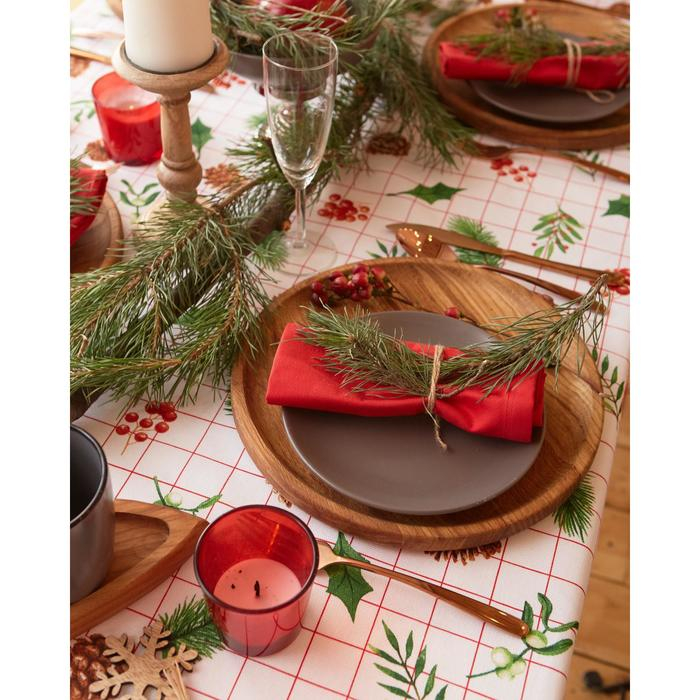 Скатерть новогодняя Доляна New Year 146х110см, 100% хлопок, рогожка 164 г/м2