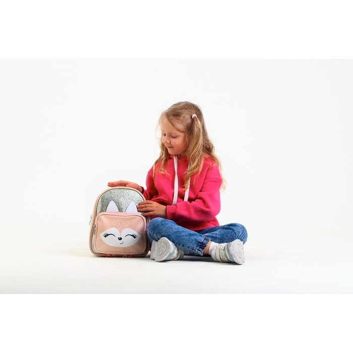 Рюкзак детский для девочки с карманом «Лисичка», искусственная кожа, 27х23 х 10 см Рюкзак детский для девочки с карманом «Лисичка», искусственная кожа, 27х23 х 10 см