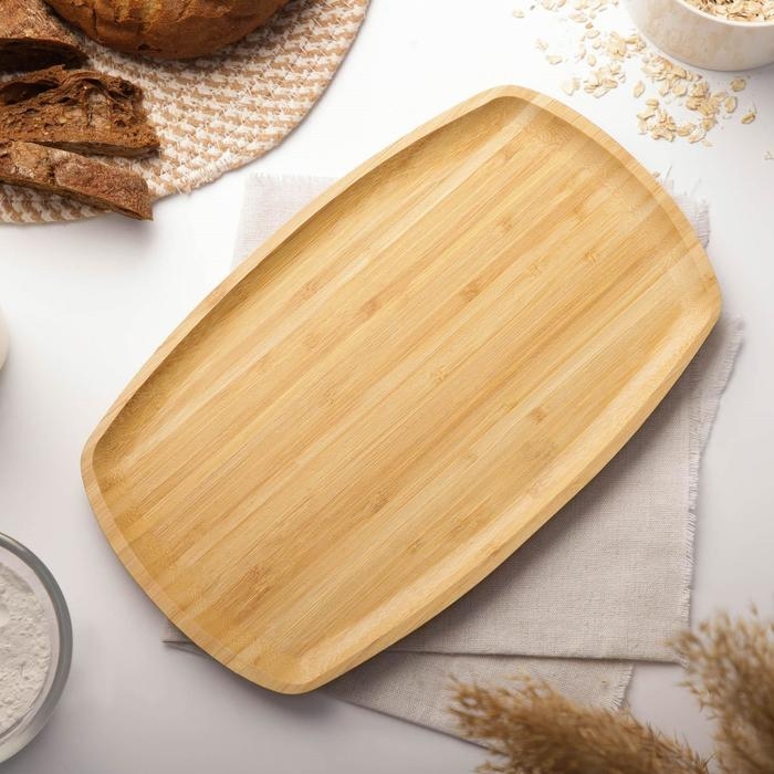Блюдо для подачи Доляна Striata, овальное, 33×20 см, бамбук Блюдо для подачи Доляна Striata, овальное, 33×20 см, бамбук