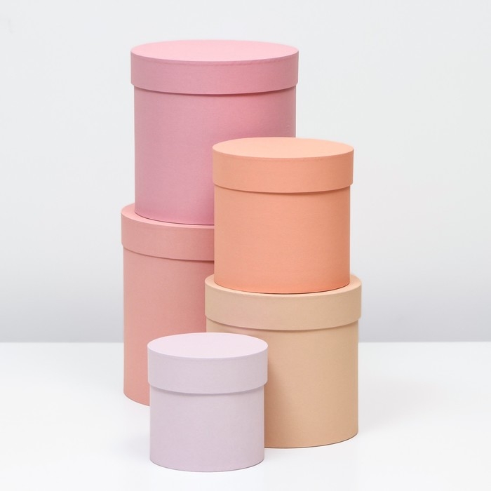 Набор круглых коробок 5 в 1 Набор круглых коробок 5 в 1 "Рассвет" 23 х 23 х 25 - 15 х 15 х 15 см