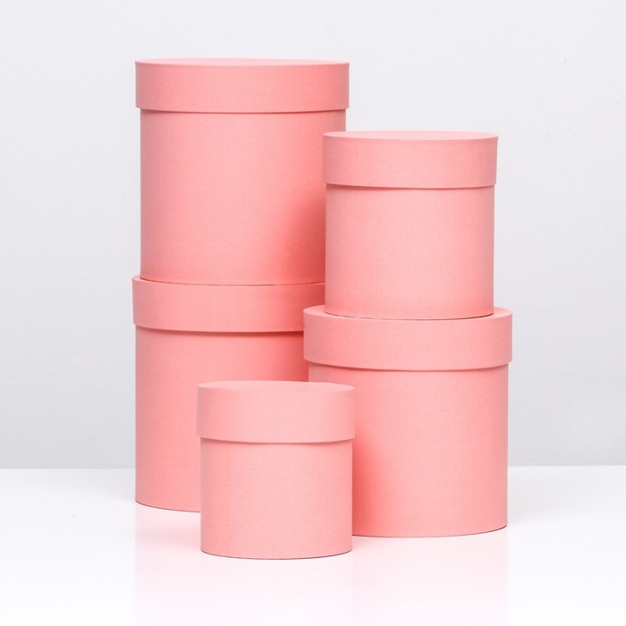 Набор шляпных коробок 5 в 1 "Жемчуг", 20 &times; 20 &times; 20 ‒ 13,5 &times; 13,5 &times; 13,5 см