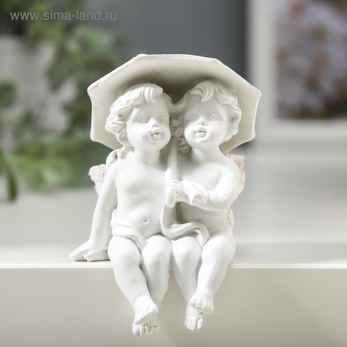 Сувенир полистоун "Белоснежные ангелочки под зонтом" 9х4,7х5,5 см МИКС