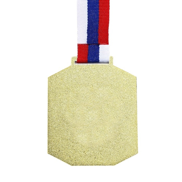 Медаль призовая 002, триколор. Цвет золото. С лентой. 6 х 7 см Медаль призовая 002, триколор. Цвет золото. С лентой. 6 х 7 см