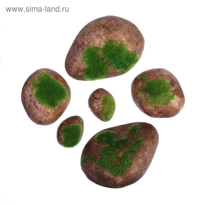 Мох искусственный &laquo;Камни&raquo;, набор 6 шт., Greengo