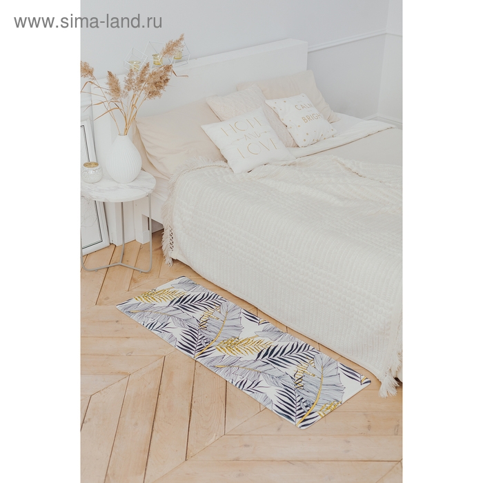 Коврик для ванной и туалета Доляна «Листья», 45×120 см Коврик для ванной и туалета Доляна «Листья», 45×120 см