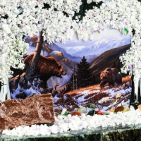 Сувенир-скол "Медведи", змеевик, каменная крошка, микс Сувенир-скол "Медведи", змеевик, каменная крошка, микс