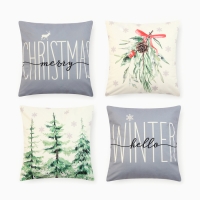 Набор декоративных наволочек Этель "Hello, winter" 40*40 см - 4 шт, 100% п/э, велюр