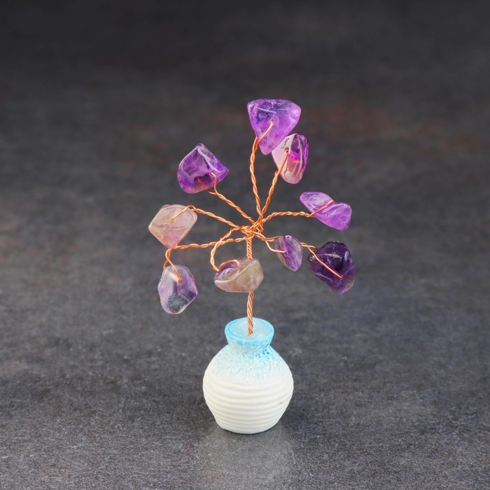 Сувенир Сувенир "Дерево мудрости. Аметист", натуральный камень, 7 х 3 см