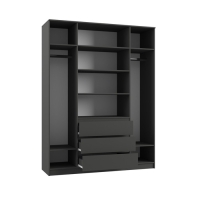 Спальный гарнитур Мадера, Шкаф 4хств, Кровать 1,6х2, Комод 4 ящ, тумба прикроват 2 шт Графит Спальный гарнитур Мадера, Шкаф 4хств, Кровать 1,6х2, Комод 4 ящ, тумба прикроват 2 шт Графит