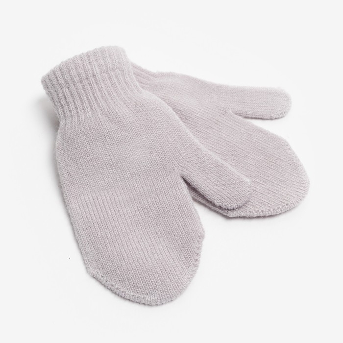 Варежки детские однослойные MINAKU Варежки детские однослойные MINAKU "Однотонные",цв. серый, р-р 15 (6-8 лет)